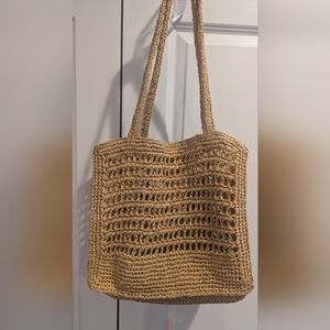 Woven Tan Tote Bag